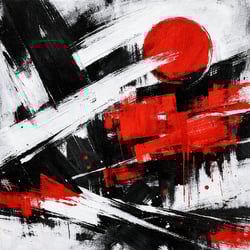 konst med frgerna svart vitt och rtt grna likt den frra som skapades men lite annorlunda-1